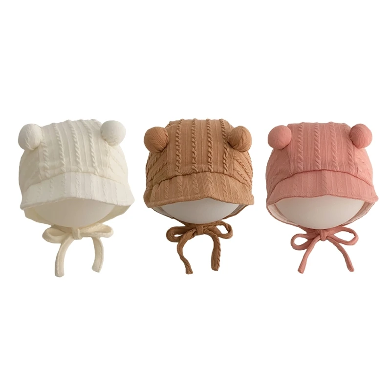 

Baby Girls Hat Cotton Solid Infant Caps for 0-12 Month Newborns Fetal Caps