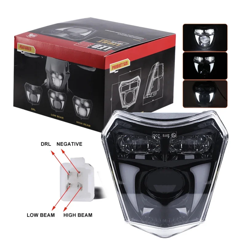 Motorcycle LED Headlight With DRL For KTM SX SX-F EXC XC XC-F XC-W 250-450 New