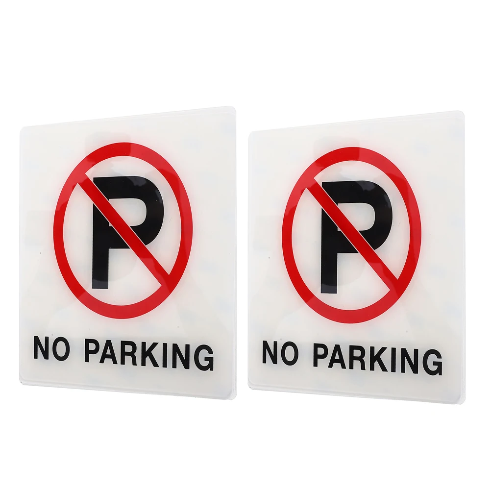 2pcs Parking Sign Self Adhesive Waterproof Reflective Sticker Black Easy Install No Tools Acrylic Outdoor