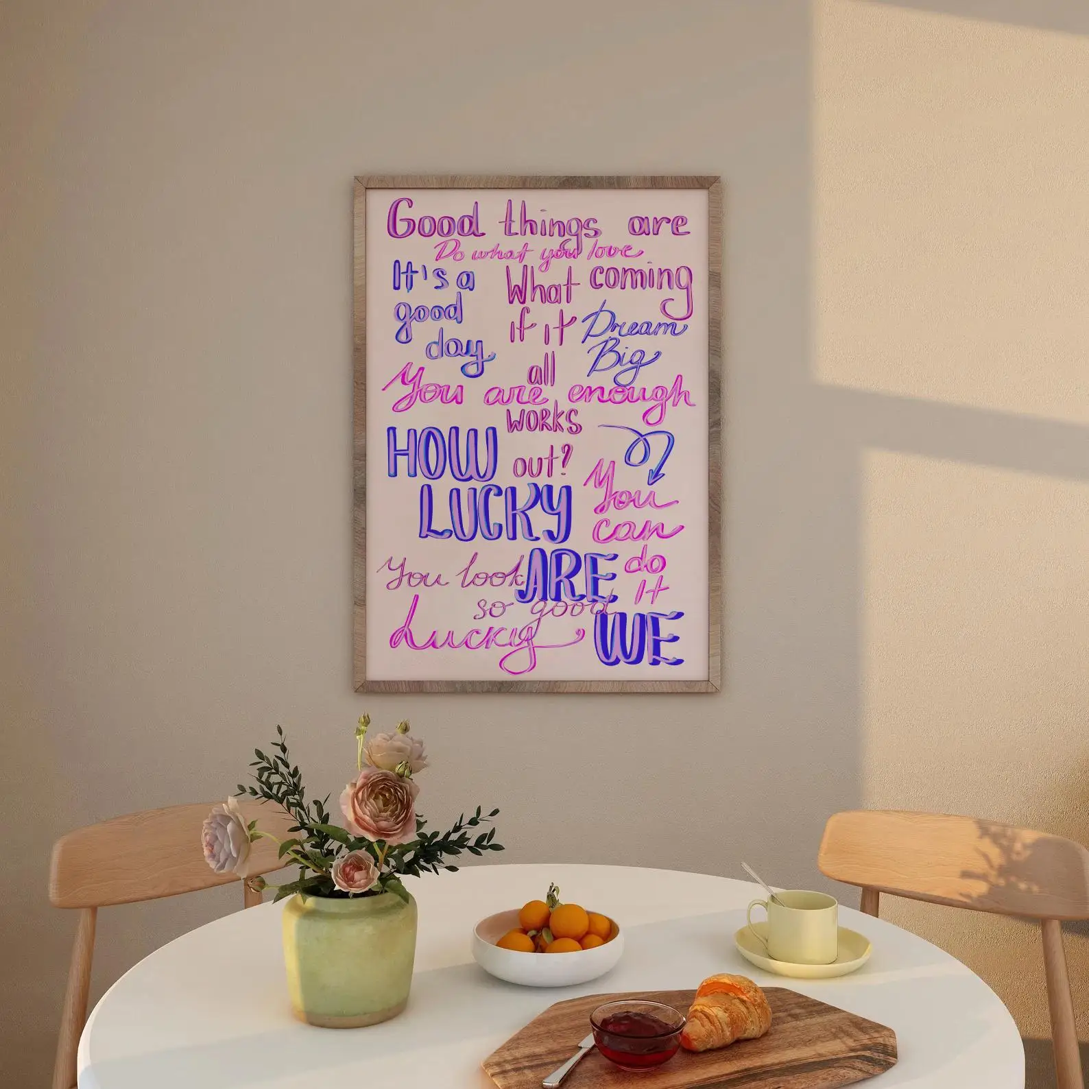 الحد الأدنى ملهمة الجدار ملصق فني الحب الملون ملهمة يقتبس كلمات القلب جدار الفن أنيق ديكور المنزل غرفة النوم