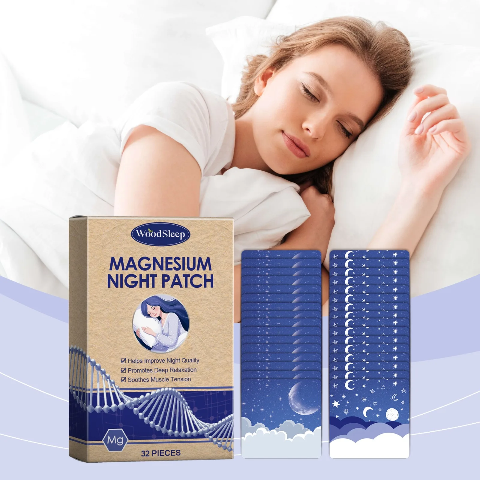 Magnesium Chloride Sleep Patch Lavender Fragrance Coconut Oil Night Sleeping Patches Insomnia Relief Stress & Anxiety Stick
