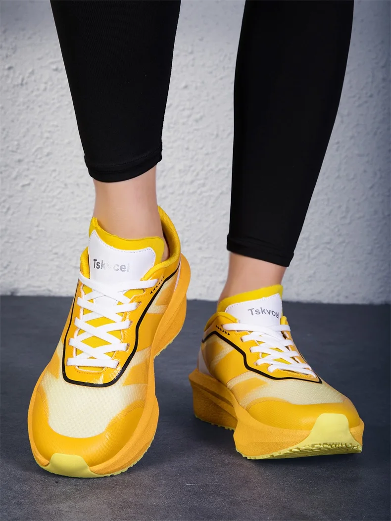 Carbon-Platten-Laufschuhe für Marathon-Rennen, Leichte Atmungsaktive Athletische Wettkampf-Sportschuhe für Männer und Frauen – Detail 18