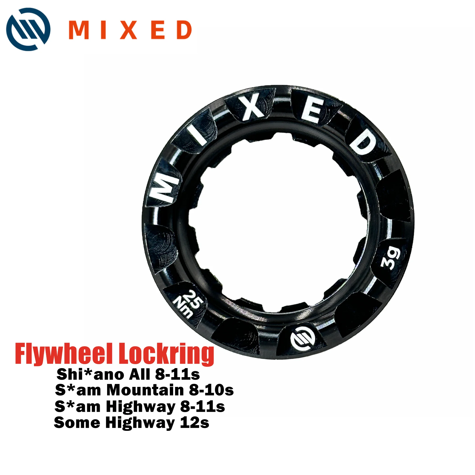 Mountain Road Bike Flywheel Lock Cover, CNC Alumínio Locked Washer, Cassette Lockring, Peças de bicicleta, 3.4g