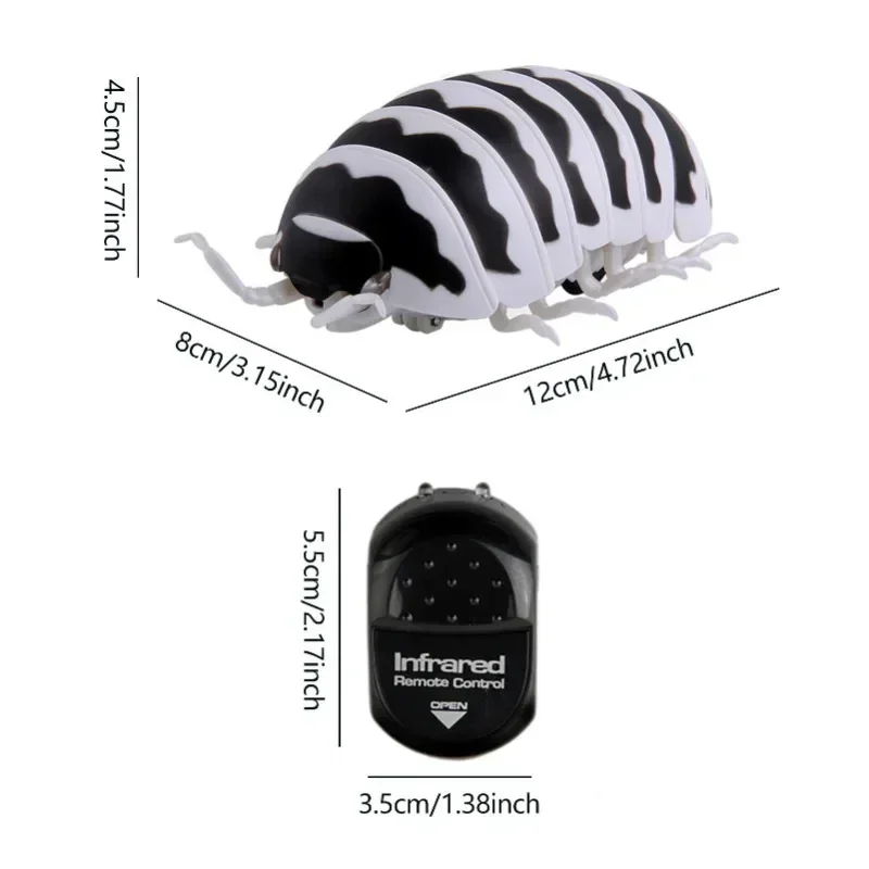 Funny RC Animal Toys Simulation Pillbug Electric Robot Bugs Halloween Prank Insect Kids ToysInfrared RC Bugs Toys For Children