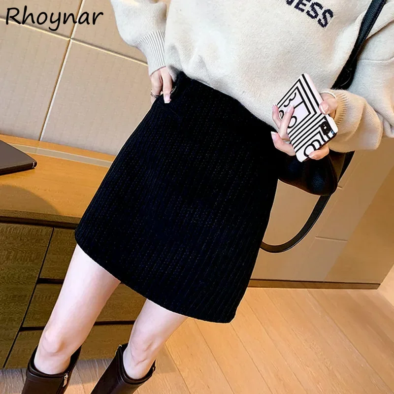 

Mini Skirts Women Vintage Pencil Bodycon Sexy Solid Minimalist Faldas Mujer All-match Korean Version Classic High Waist Classy