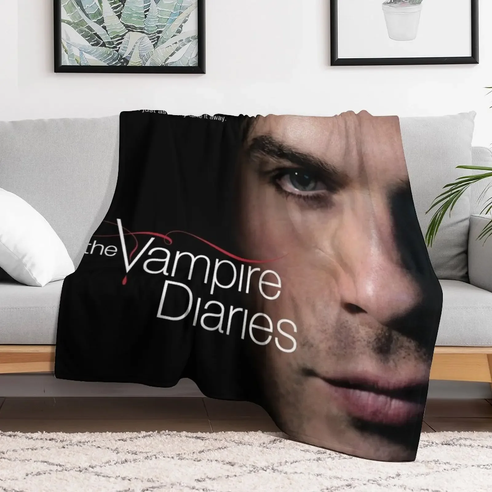 gambar ian cover somerhalder make drama Throw Blanket Soft Plush Plaid Flannel Blankets