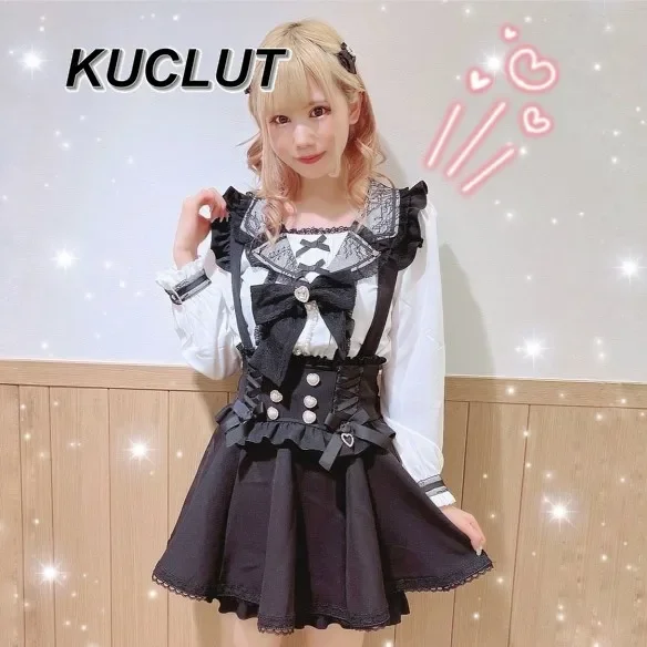 اليابانية الطابق برعم الشريط القوس حزام تنورة المرأة موضة الحلو ولطيف لوليتا التنانير لينة فتاة لوتس ليف حافة الدانتيل منقوشة تنورة