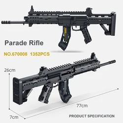Creative MP5 Model Building Block Can Fire Bullets Submachine Gun AK47 Rifle Military Bricks Set Gun Toys for Boys