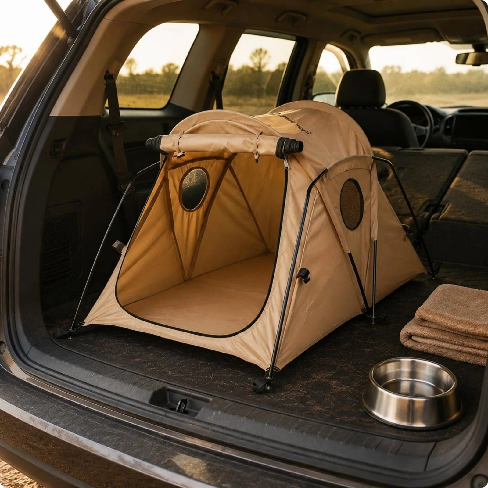 

Pet Tent Foldable Folding Pet Tent Creature Accessories Large Space Mesh Screen Window for Cats, Car, Backyard