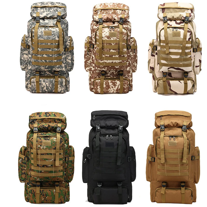 80L Tactical Backpack Men Travel Molle Backpacks Rucksack Duffle Bags Large Capacity Daypack Bag For Camping Hiking x5a