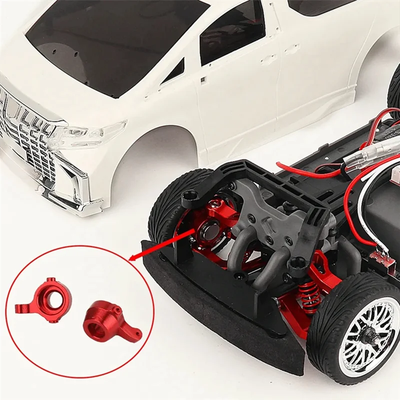 สนับมือบังคับเลี้ยวด้านหน้าโลหะสำหรับแกน1/16 MN68 Elfa Drift mobil RC อัพเกรดชิ้นส่วนอะไหล่ D