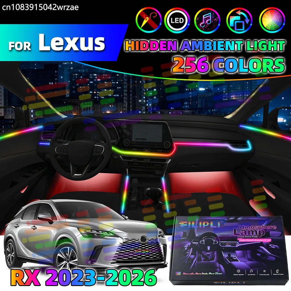 

18 in 1 For Lexus RX 2023-2026 Years Car Interior Ambient Lights Strips Breathing Lighting Kit App Control Auto LED strips