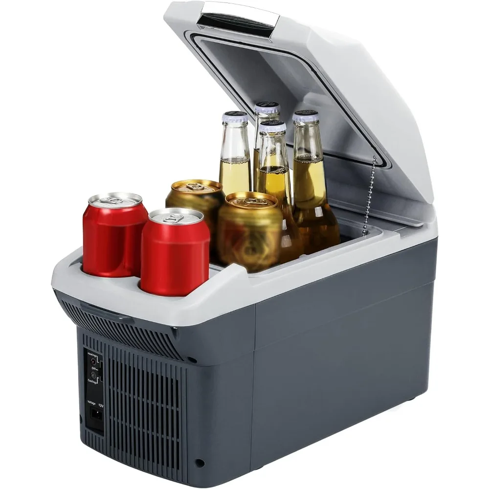 

9 Quart (9 Liter) Portable Car Refrigerator & Warmer, 12V Thermoelectric Cooler/Heater for Cars, Trucks, Camping, Travel, Outdoo