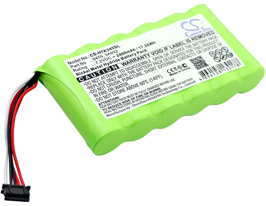 GreenBatteryPowerCameronSino 2400mAh 7.2V 17.28Wh Equipment,Survey,Test Ni-MH Battery for Hioki 9459,3A992,3196,3197,3455,PW9002