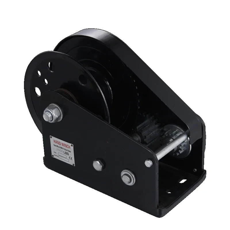 Top Quality 2600LBS Portable Steel Black Color Hand Winch with brake self locking