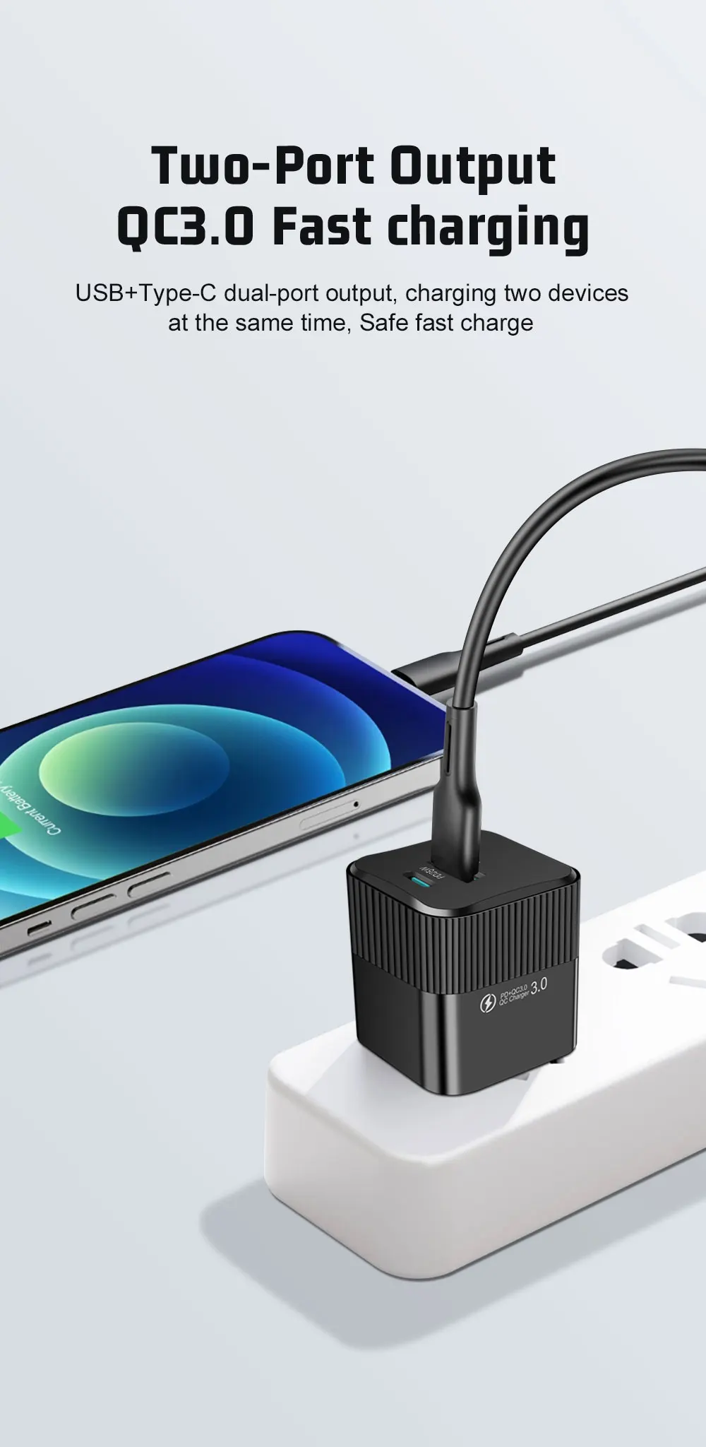 2 Ports PD 25W USB C Fast Charger KR EU Mini Travel Plug Phone Fast Charging Adapter for iPhone 15 Pro Max Oneplus