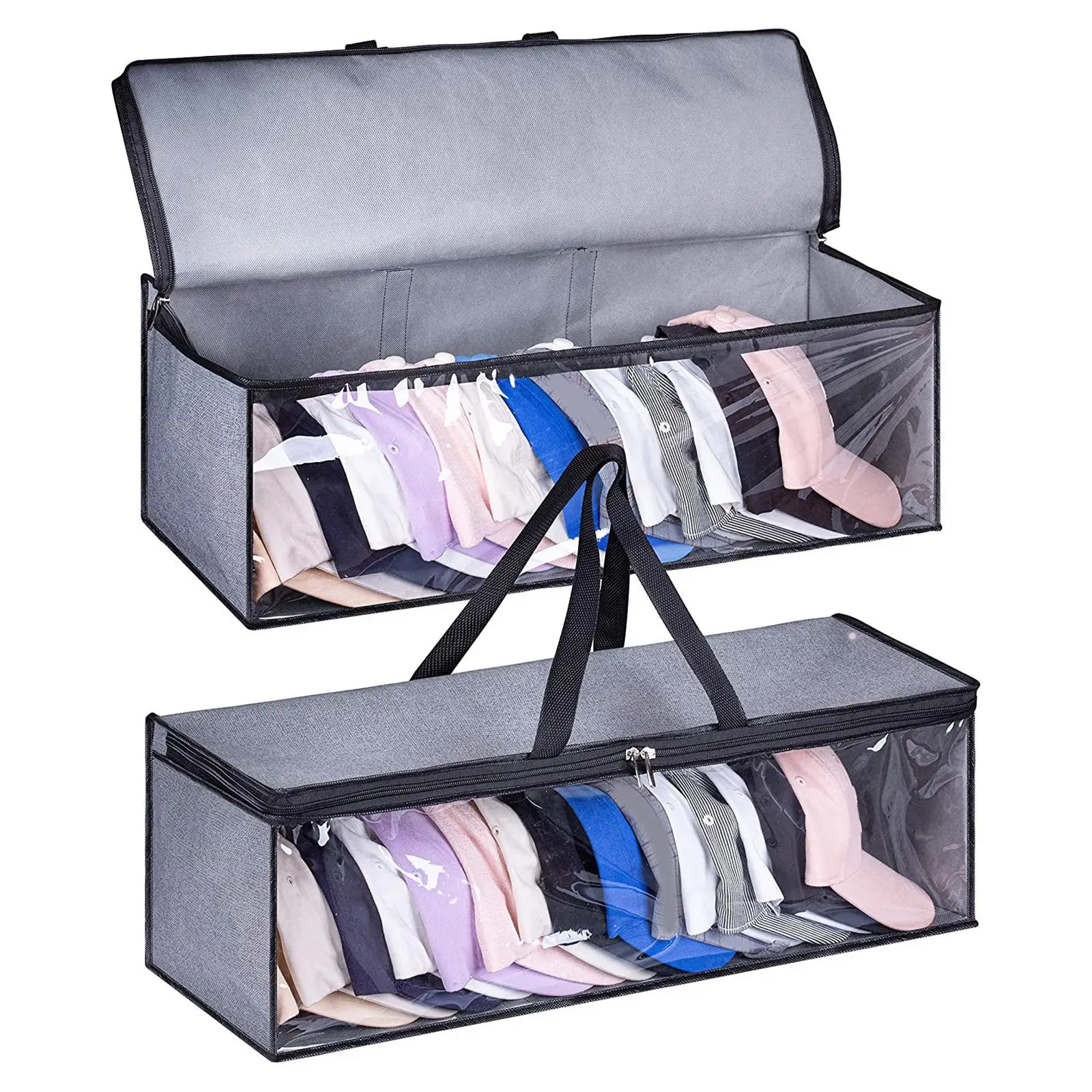 

Hat Organizer Case Durable Stackable Wide Hat Storage Bag Baseball Cap Storage Box for Home Travel Baseball Caps Holder Adults