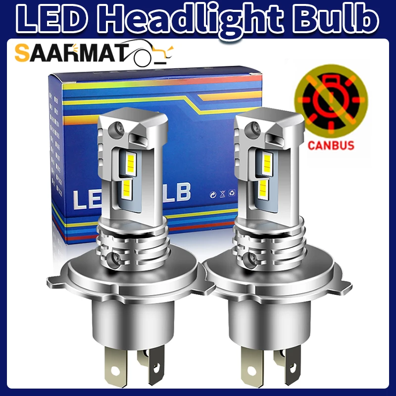 

1pc/2Pcs No Error Canbus 6000K Bright White 9003/H4/HB2 LED Low High Beam Headlight Bulbs For Motorcycles/Car plug&play 12000LM