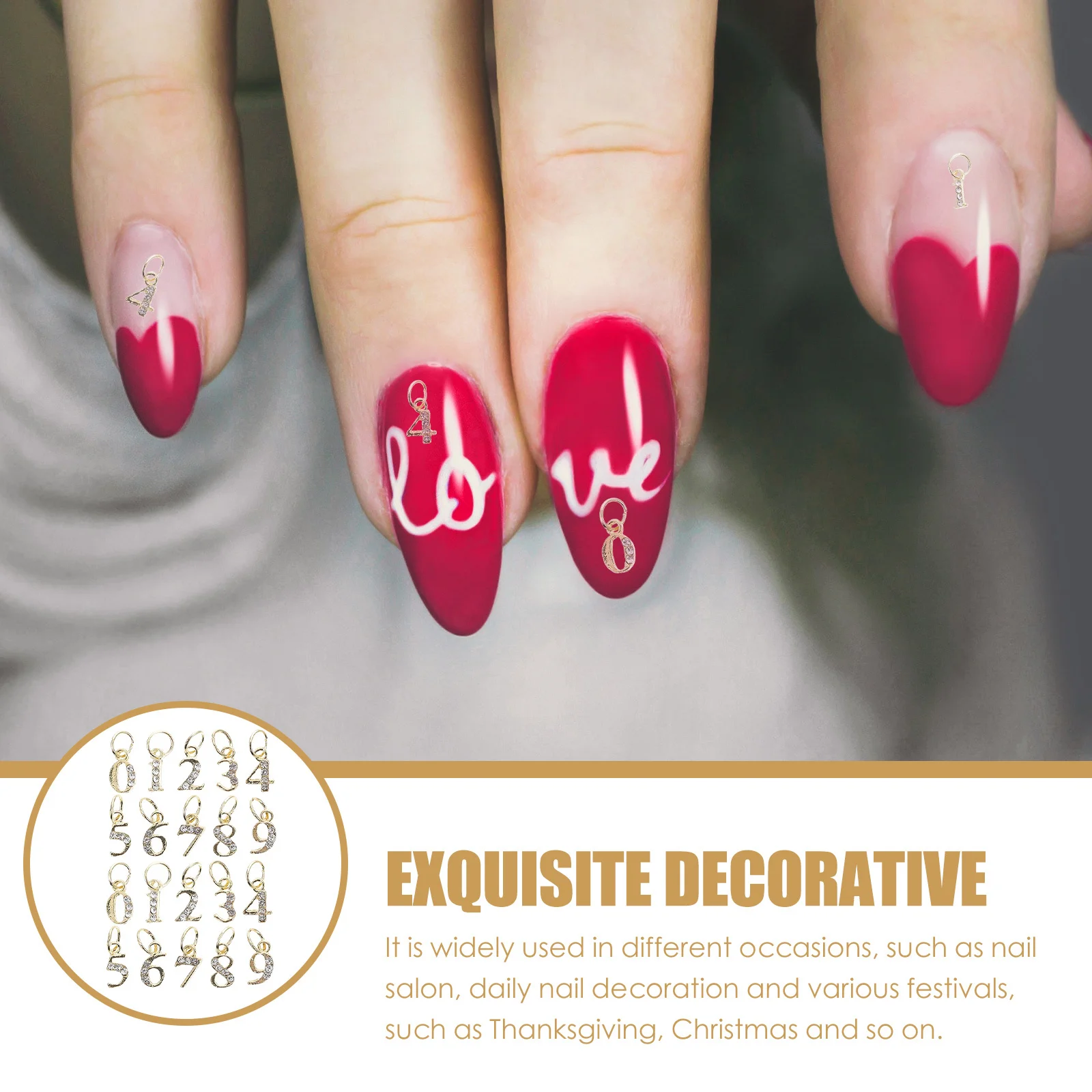 Décorations en strass en métal, 20 pièces, breloques légères et résistantes à l'usure pour femmes, Nail Art décoratif, pendentif croix