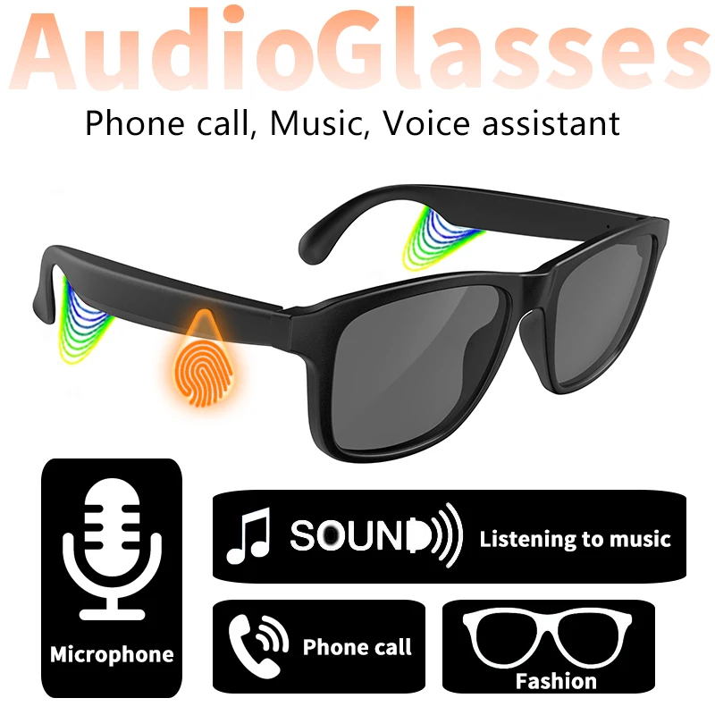 New smart glasses, support voice call, listen to music, touch operation, fashion wear, sunglasses lenses eye protection