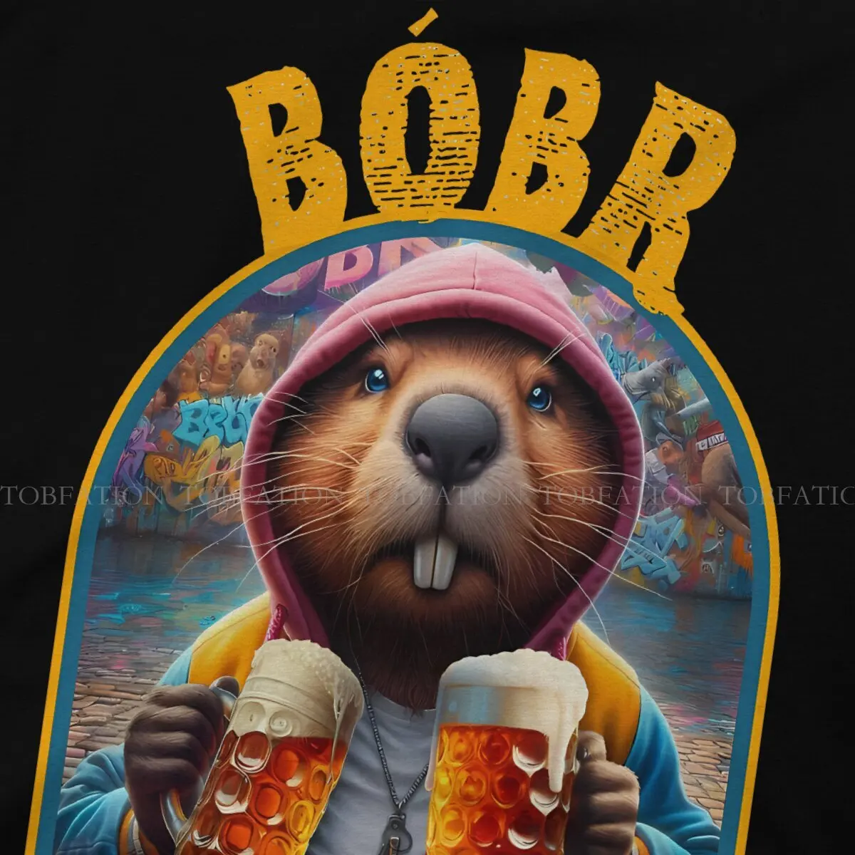 Drinking Beer Special TShirt Kurwa Bobr Bober Comfortable Hip Hop Graphic  T Shirt Short Sleeve Hot Sale