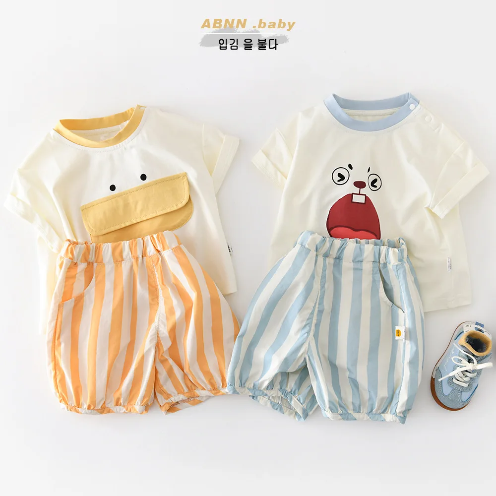 2026 Summer New Baby Short Sleeve T Shirts Infant Girl Cute Cartoon Print Tops Toddler Boys Cotton Tee Fashion Kids Clothes