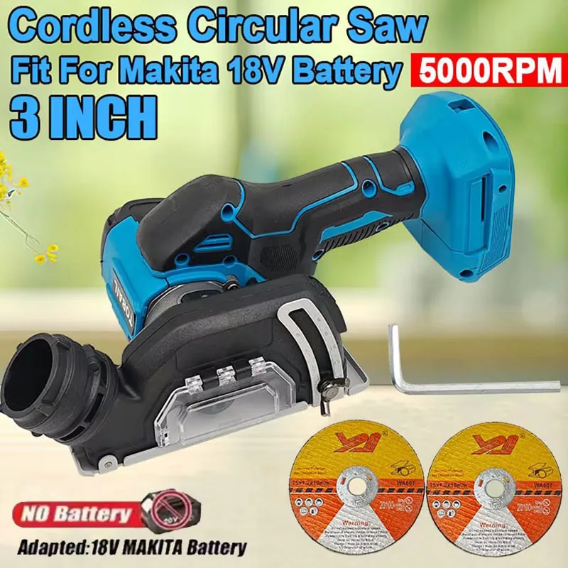3 Inch Mini Angle Grinder Cordless 3 Inch Electirc CUT OFF Tool Cutting Circular Saw Power Tool For Makita 20V Battery