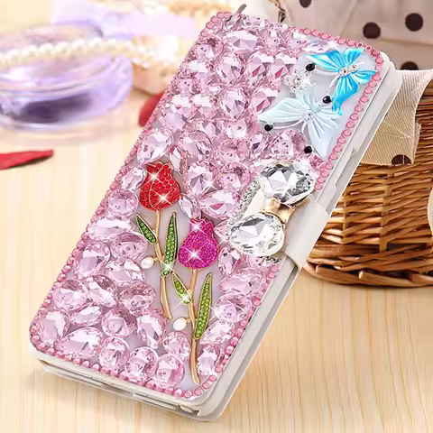 Diamond Leather Case For Samsung Galaxy S23 S22 S21 Ultra S20 FE S10 S9 Plus Note 20 A13 A33 A53 A73 A14 A54 Wallet Cards Cover