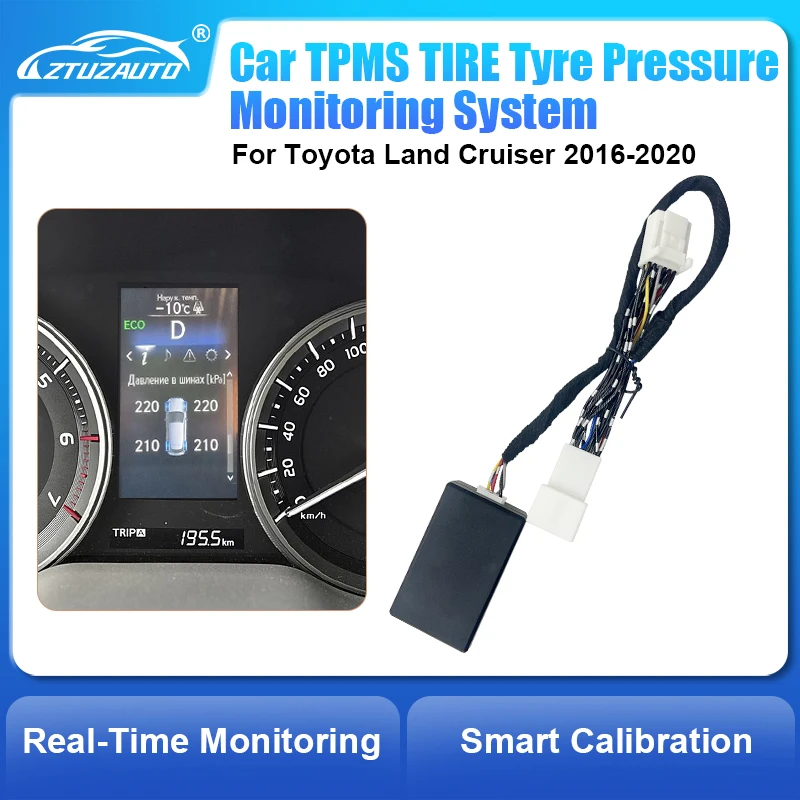 Smart Car TPMS Tire Digital LCD Display Auto Security Alarm Tyre Pressure Monitor For Toyota Land Cruiser 2016-2020