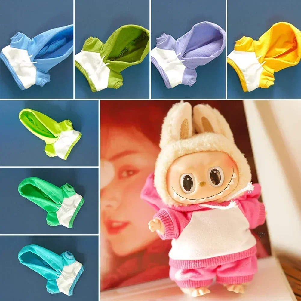 For Korea Kpop Exo Labubu V1 V2 Idol Doll Fashion Clothes Hoodies Set Mini Plush Doll'S Outfit Accessories Clothing Gift