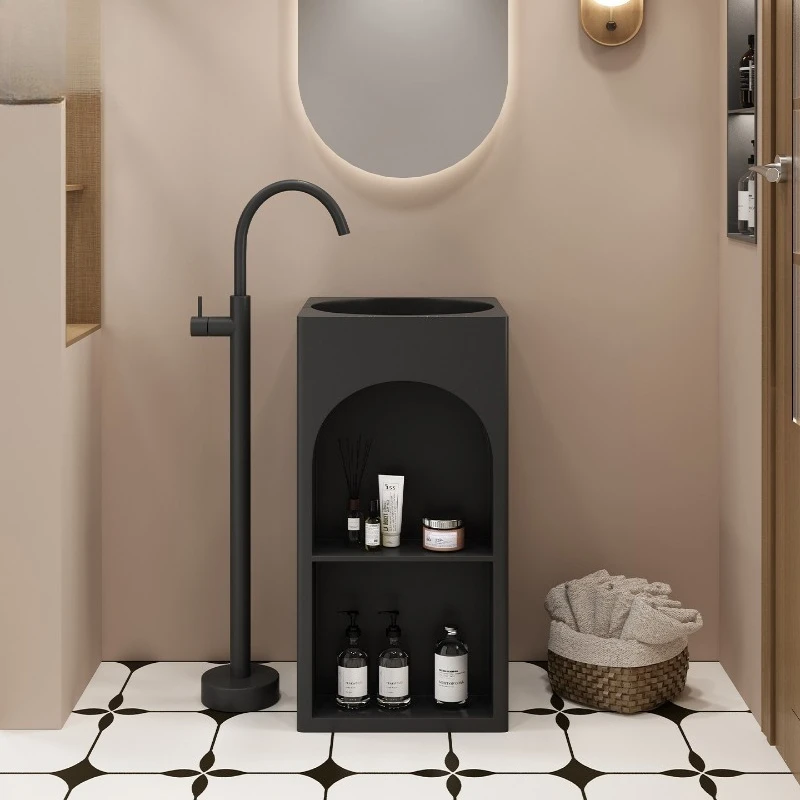 Stainless steel column basin Internet celebrity restaurant barbecue shop integrated floor sink washbasin