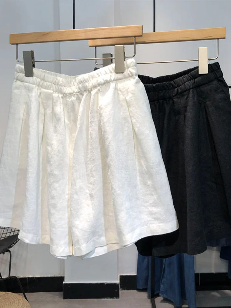 カジュアルなコットンリネンワイドレッグパンツスカートハイウエストort orts女性用アーティスティック通勤ファション薄手素材夏...