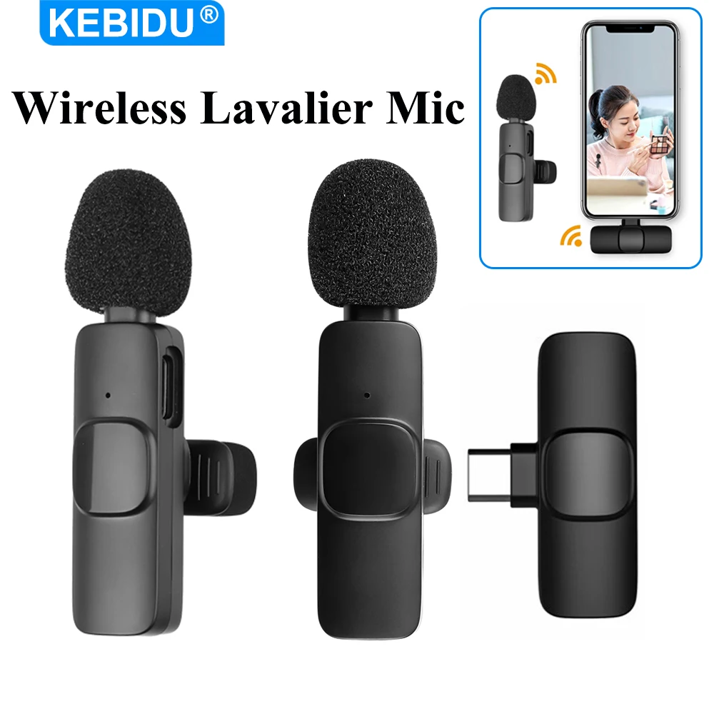 KEBIDU Kabelloses Lavalier-Mikrofon, professionelles Mikrofon mit Geräuschunterdrückung, Audio- und Videoaufnahme, Mini-Mikrofon für Gaming, Live-Übertragung