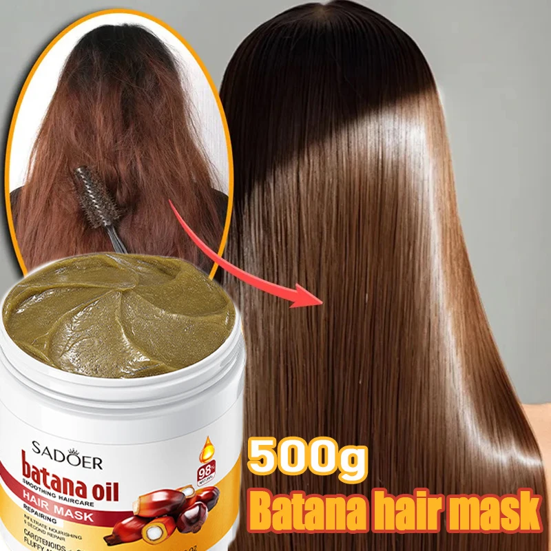 

500 г Волшебная маска для волос Batana, глубоко увлажняющий кондиционер, быстрое восстановление, поврежденные вьющиеся волосы, мягкие, гладкие, блестящие, питательные, уход за волосами