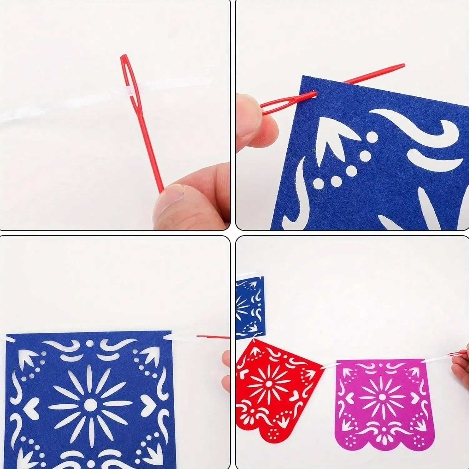 5 لافتات مكسيكية من Tiras (40 Pastillas) لافتة ملونة يوم الموتى Papel Picado، زينة حفلات أعياد الميلاد