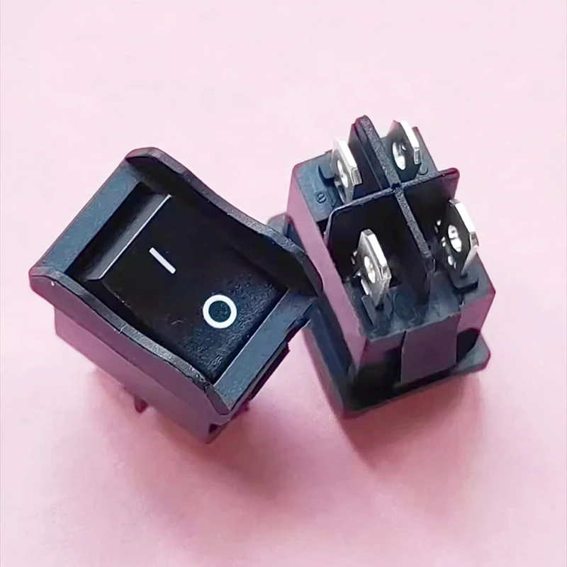 1~5pcs/lot R19 R9D2 black 4-pin 2-position switch with anti-misoperation guard plate boat-shaped rocker switch 15X21