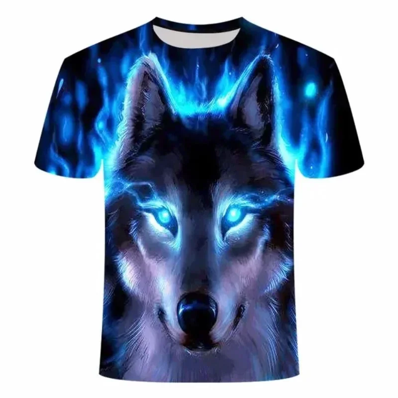 Tier-Wolf 3D-gedrucktes Sport-Schnelltrocknendes Atmungsaktives Herren-T-Shirt Outdoor Street Komfort Vielseitiger Trend Große Größe Kurzarm-Oberteil – Detail 15