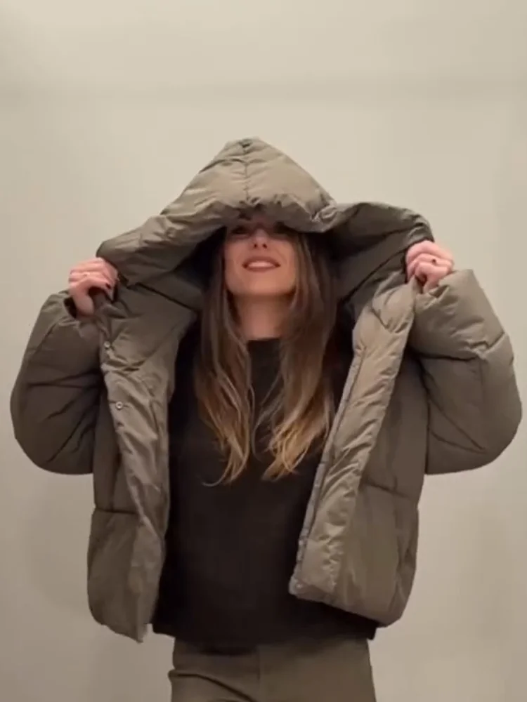 

Winter Warm short Puffer Jackets Women's Loose Parkas Coat Fashion Hooded Bread Jacket Outwear Cotton-padded Quilted Jacket