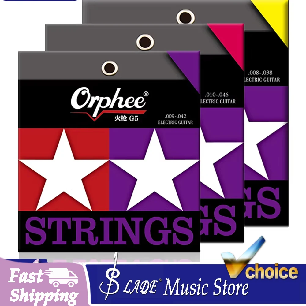 Orphee Electric Guitar Strings Fire Lock Series Nano Coating Hexagonal Core Alloy+Nickel Guitar Strings Guitar Accessories