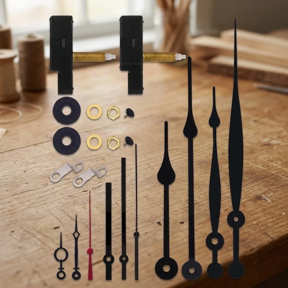Silent Clock Movement Kit 32mm Shaft with Four Sets of Suitable for Clock Faces 16 to 22 Millimeters  Silent Clock