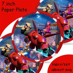 Big Hero Baymax Birthday Party Decoration Baymax Balloon Decoration Tableware Paper Plates Napkins Cups for Party Supplies