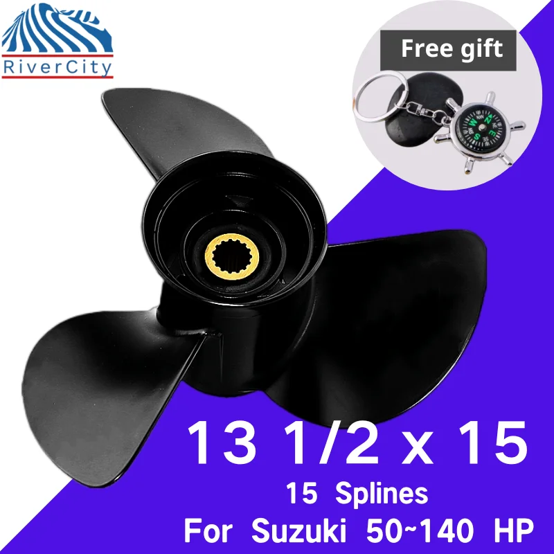 

For Suzuki 50hp 60hp 70hp 90hp Outboard Propeller 13 1/2x15 Boat Motor Aluminum Alloy Screw Ship Marine Engine 3 Blade 15 Spline