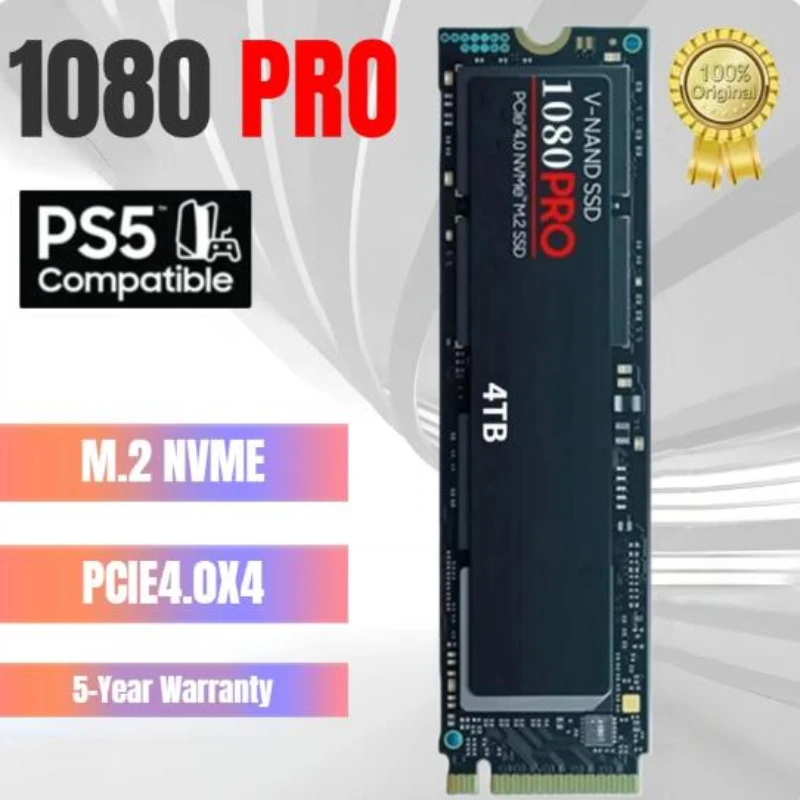 

Newest 1080PRO 8TB 4TB 2TB 1TB SSD Hard Disk M.2 2280 NVMe PCIe Gen 5.0 x 4 Internal Solid State Drive for PC Laptop Desktop PS5