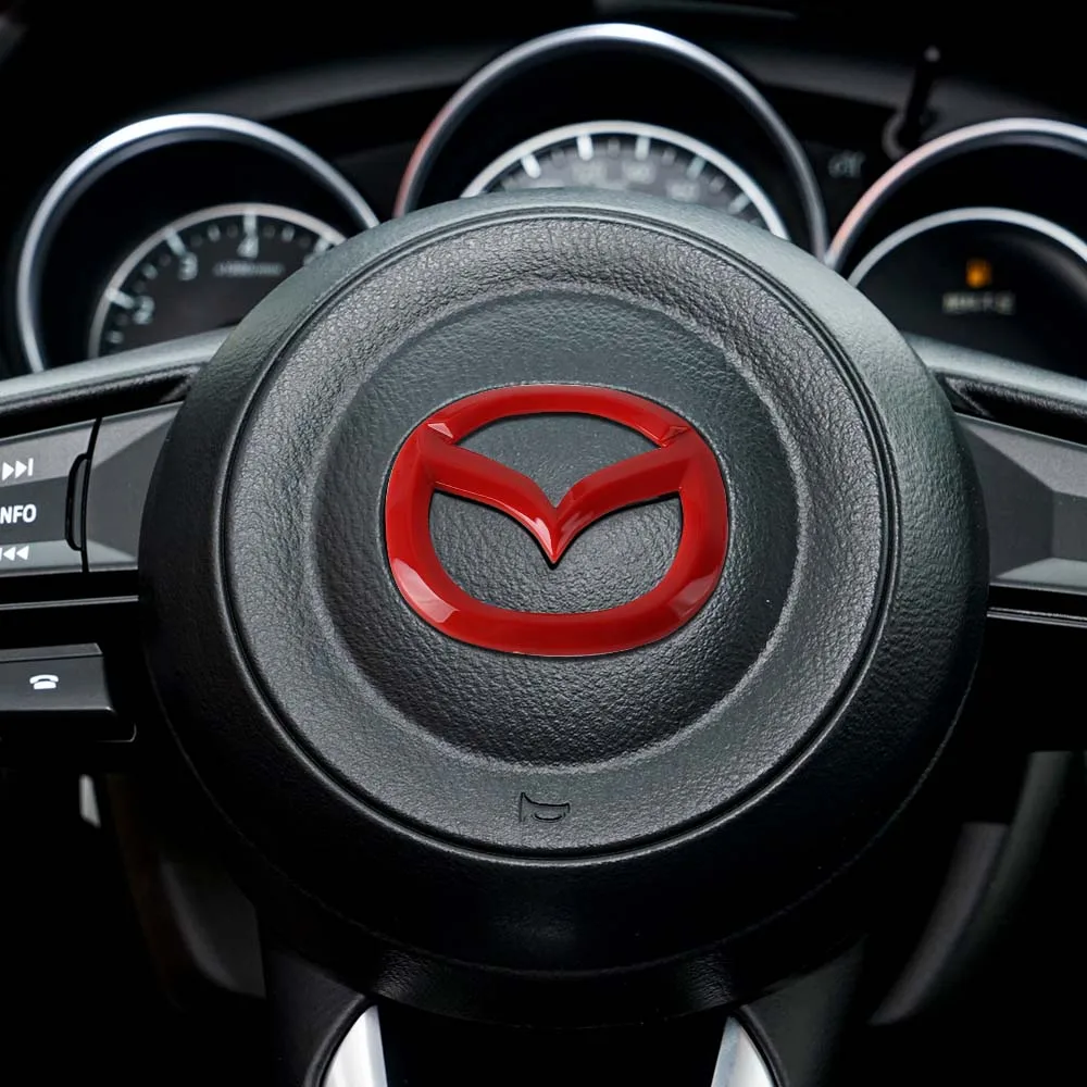 Car Badge Styling Decoration Steering Wheel Rings Stickers Carbon Fiber Covers For Mazda For VW Golf Polo Scirocco Passat Tiguan - view 5