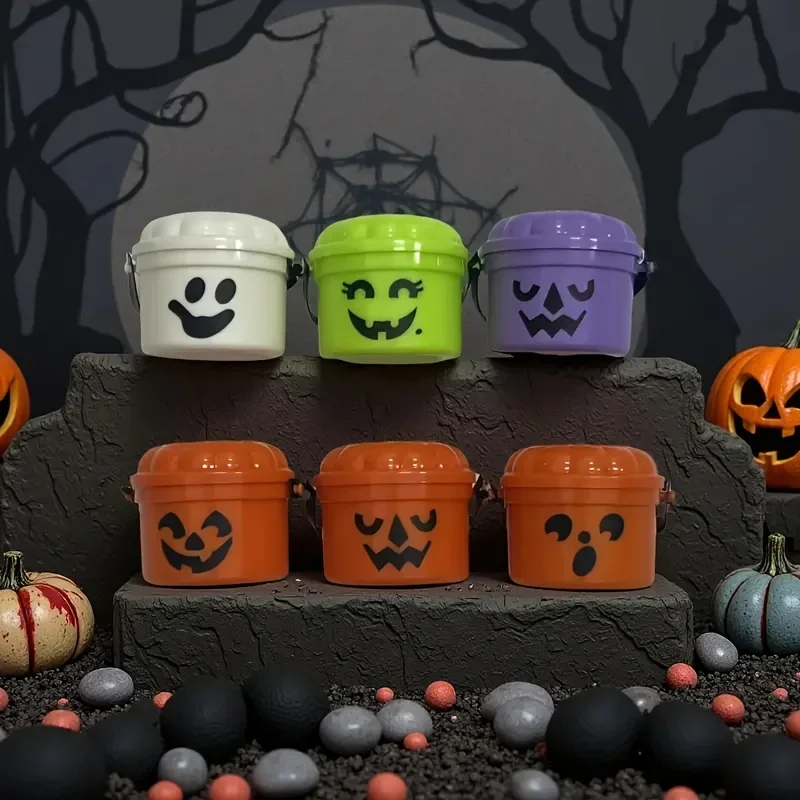 Niedlicher Plastik-Halloween-Eimer mit „Trick or Treat“-Slogan, robuste Süßigkeitendose, gruselige Partydekoration für Halloween-Aktivitäten. – Detail 5