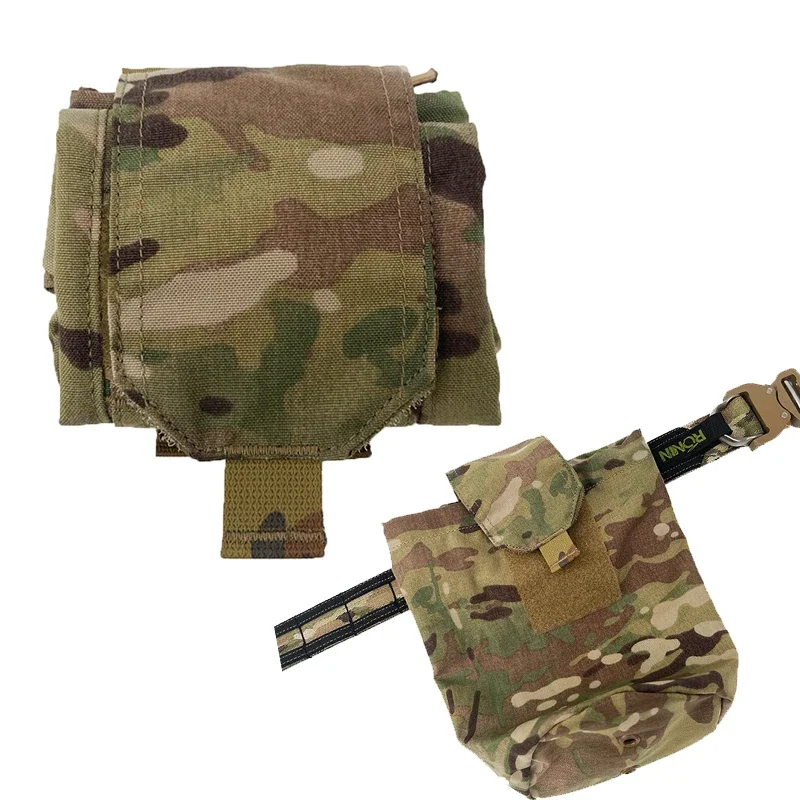 Tactical Drop Dump Pouch Airsoft Molle Magazine Pouch Multicam Paintball EDC Foldable Recycling Storage Bag Gear