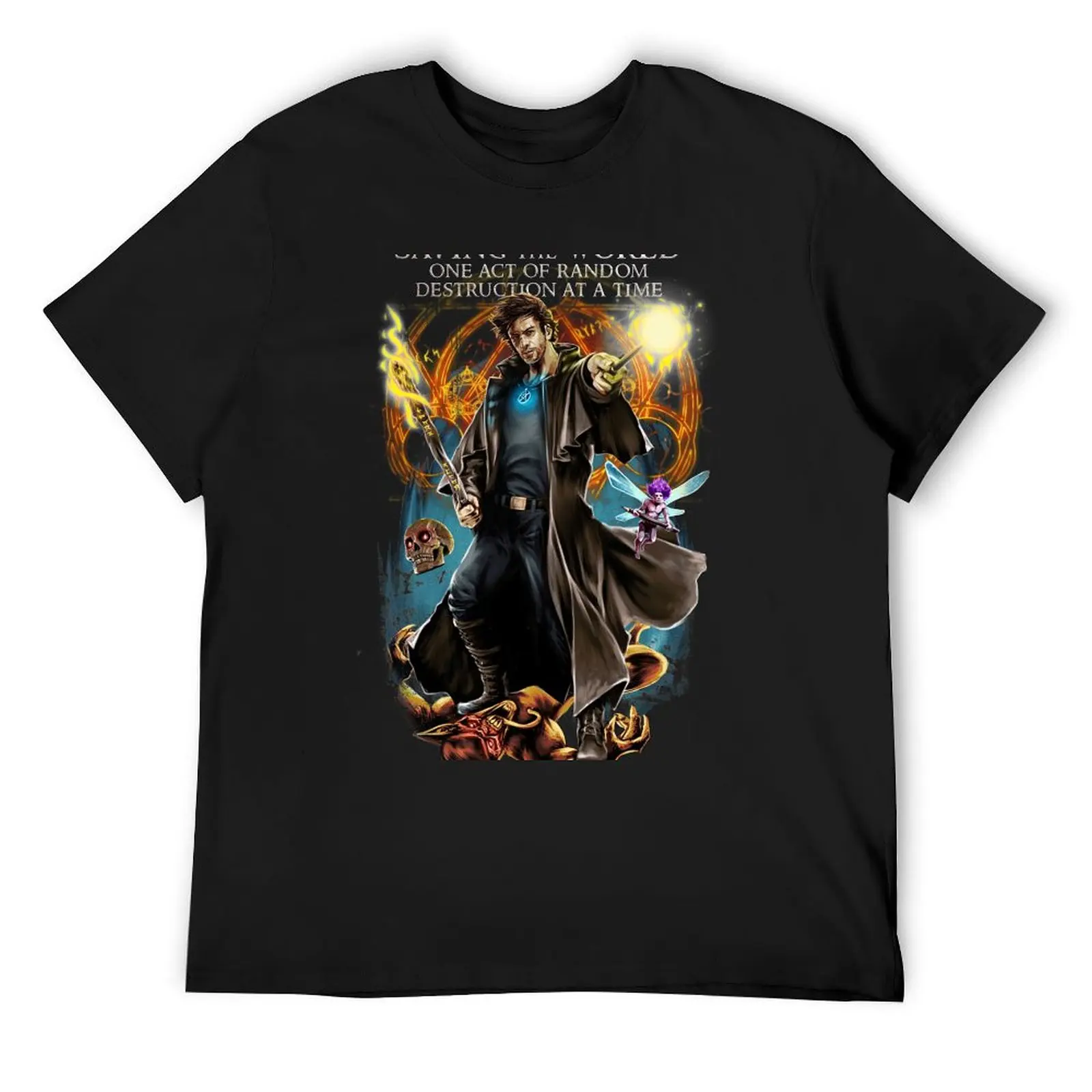 Saving The World One Random Destruction At A Time T-Shirt sweat anime figures mens graphic t-shirts funny