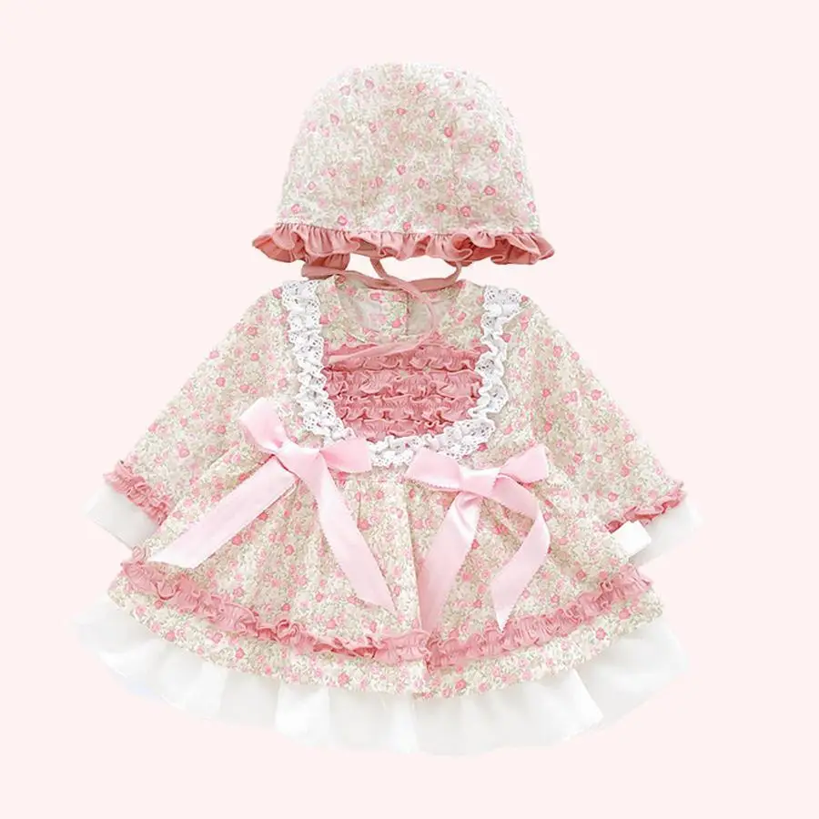 Girls\' Princess Dresses Little Princesses Children\'s 2024 Spring Lolita Clothing Stylish Baby Girls\' Clothing floral lace