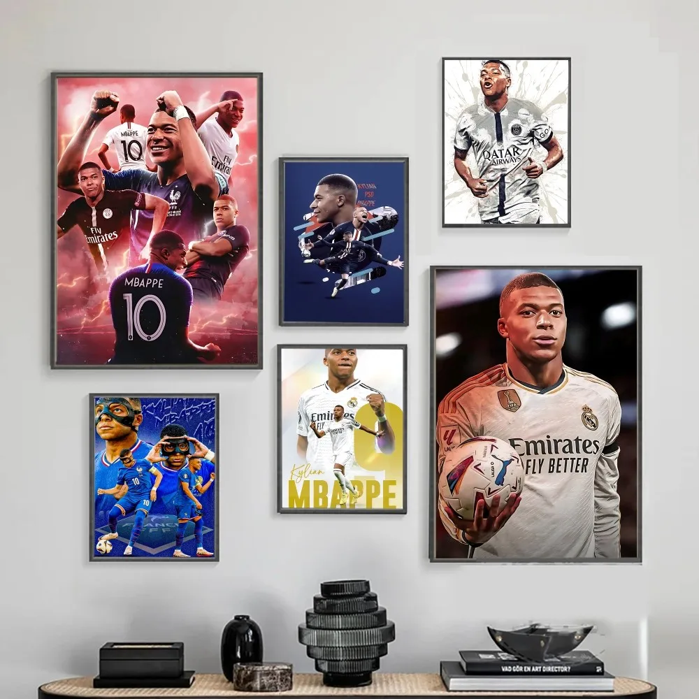 K-Kylian M-Mbappe Poster Sticky Posters Waterproof Paper Sticker Coffee House Bar Home Decor