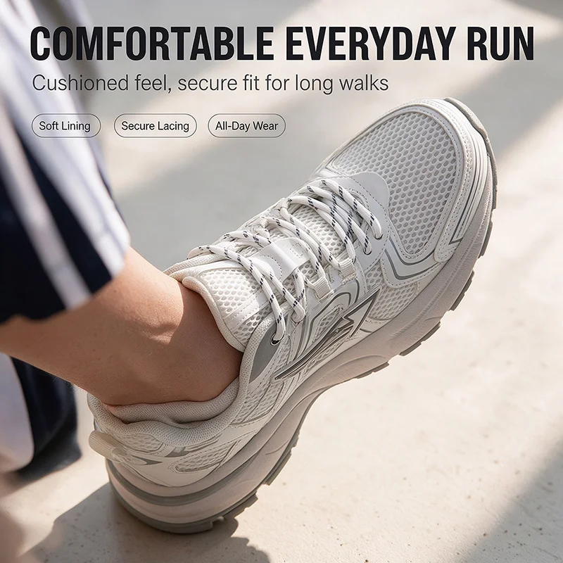 Men Women Retro Running Shoes Breathable Mesh Chunky Sneakers Non-Slip Thick Cushion Sole Fashion for Travel Outdoor Workout view 3